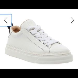 CHLOE Lauren White Leather Sneakers sz 37
